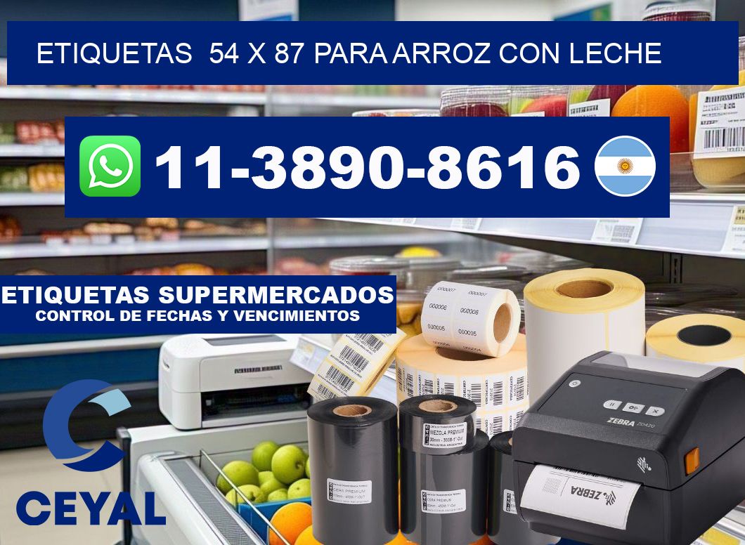 etiquetas  54 x 87 para Arroz con leche