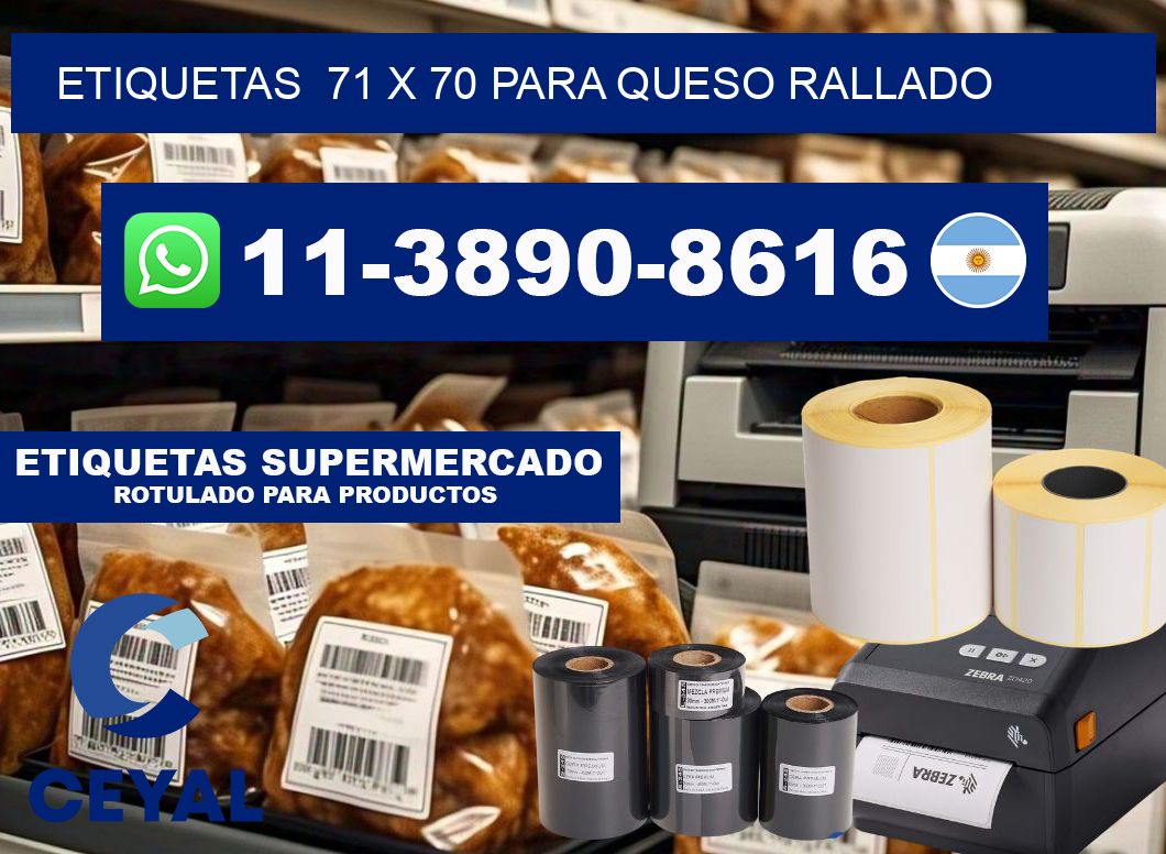 etiquetas 71 x 70 para Queso rallado