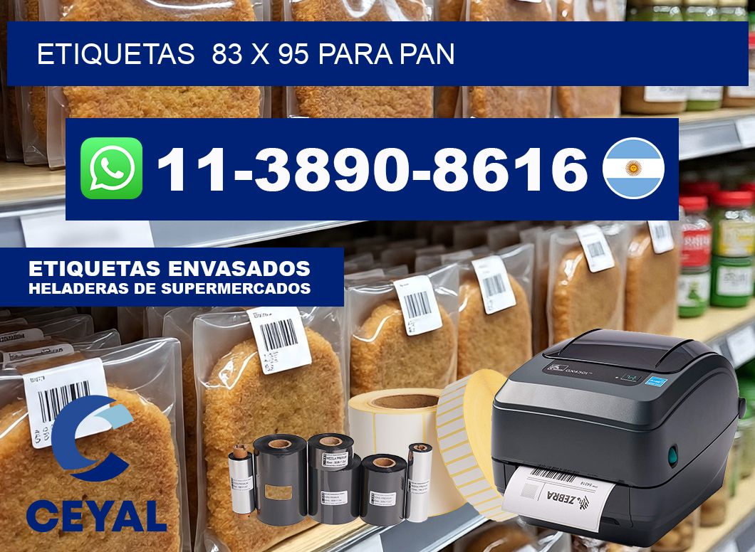 etiquetas  83 x 95 para Pan