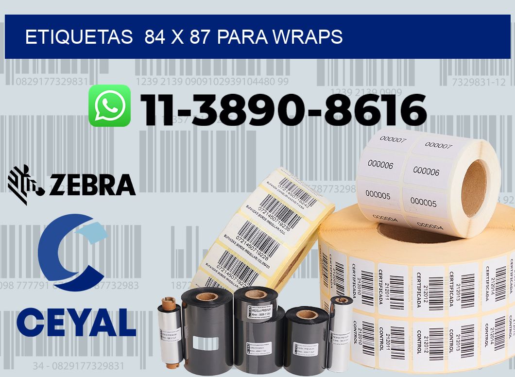 etiquetas 84 x 87 para Wraps