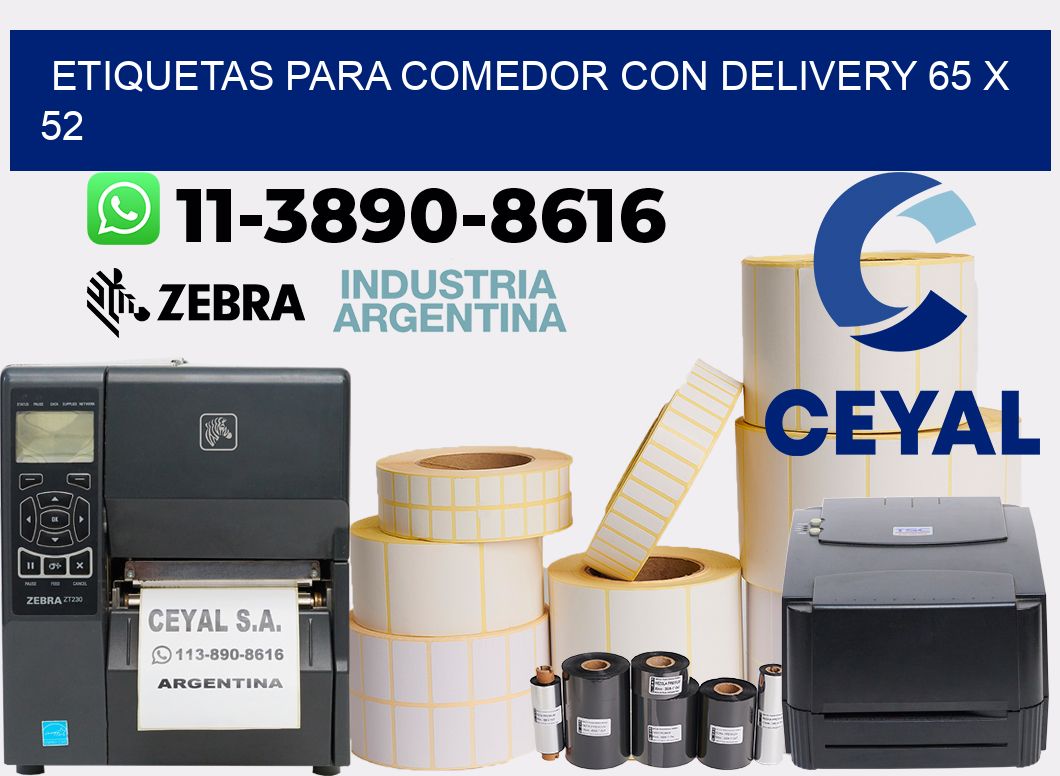 etiquetas para Comedor con delivery 65 x 52