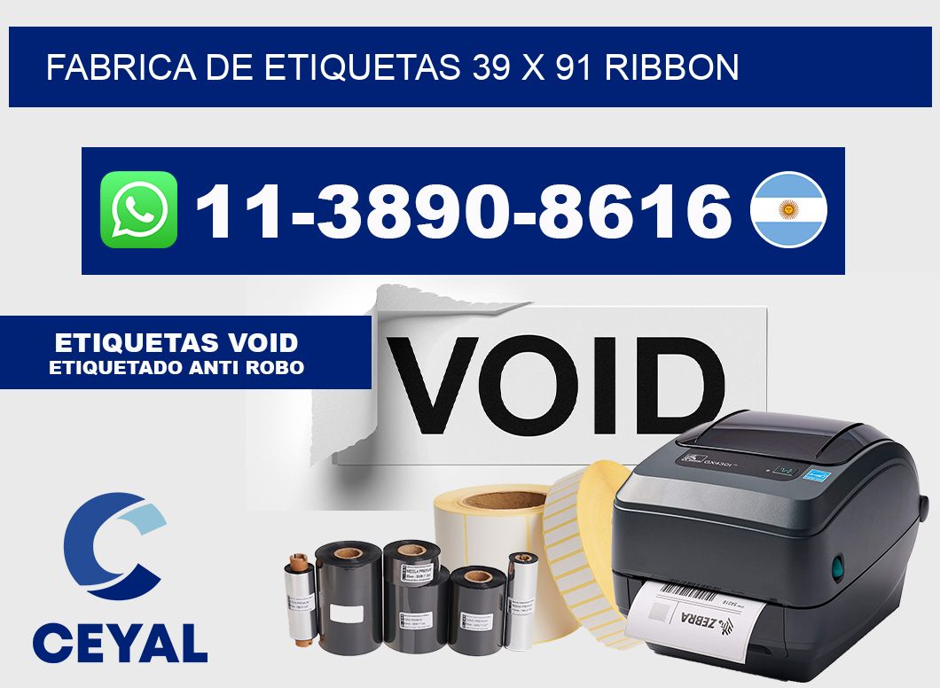fabrica de etiquetas 39 x 91 ribbon