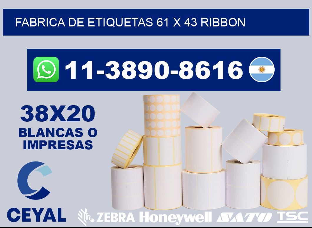 fabrica de etiquetas 61 x 43 ribbon