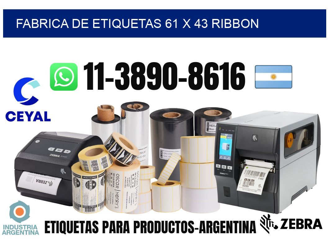 fabrica de etiquetas 61 x 43 ribbon