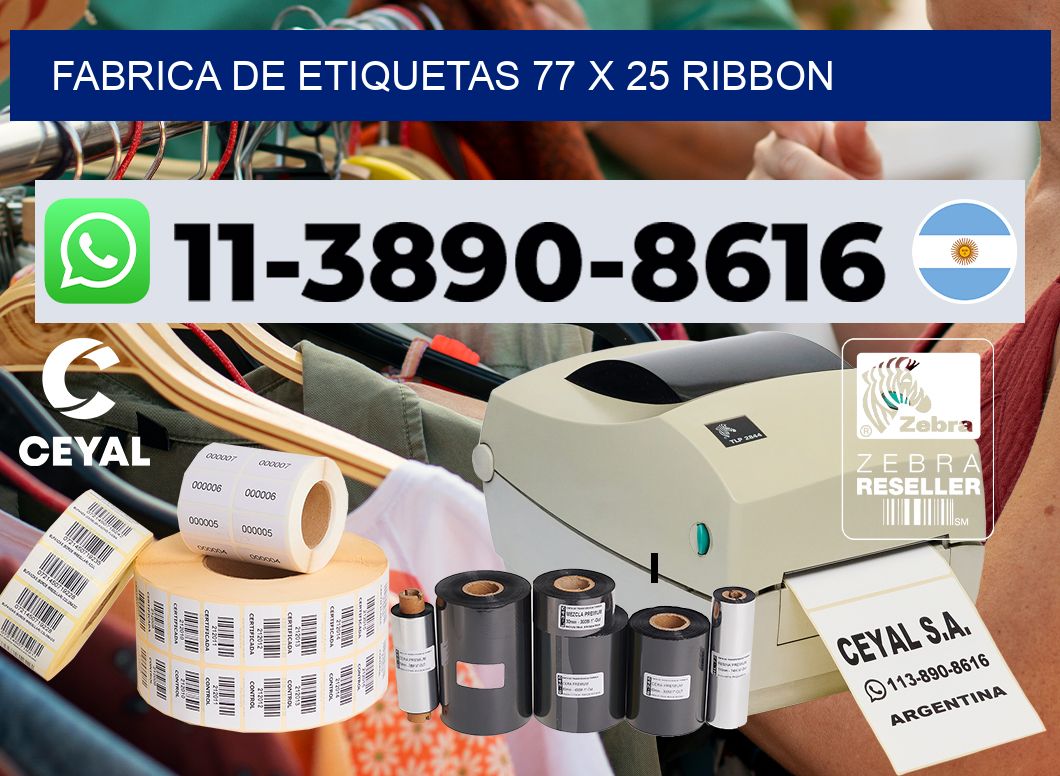 fabrica de etiquetas 77 x 25 ribbon