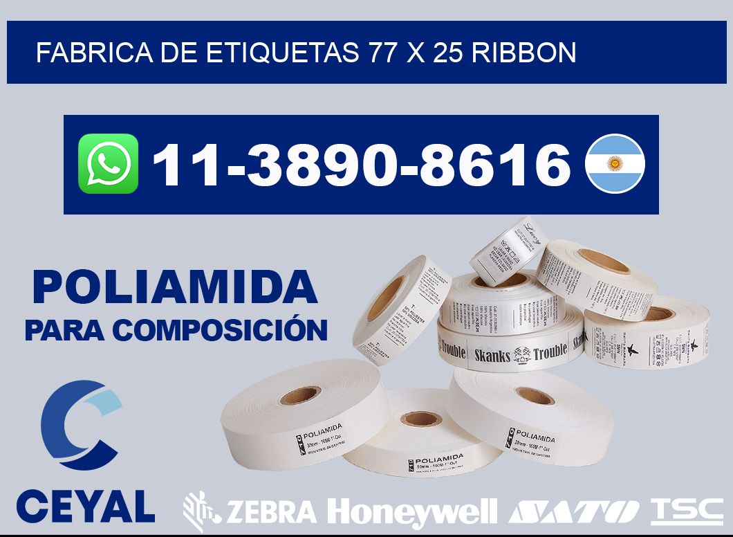 fabrica de etiquetas 77 x 25 ribbon