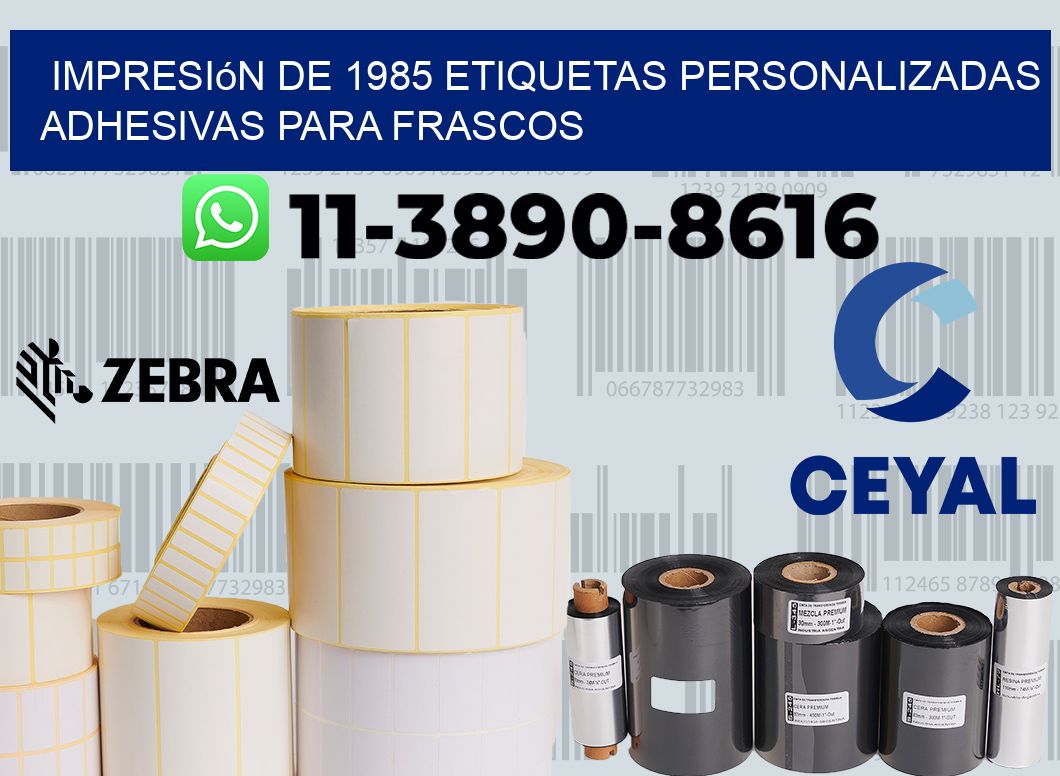 impresión de 1985 etiquetas personalizadas adhesivas para frascos
