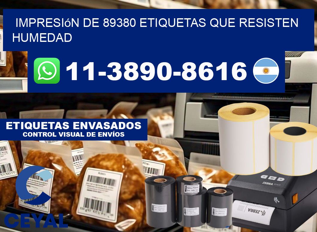 impresión de 89380 etiquetas que resisten humedad