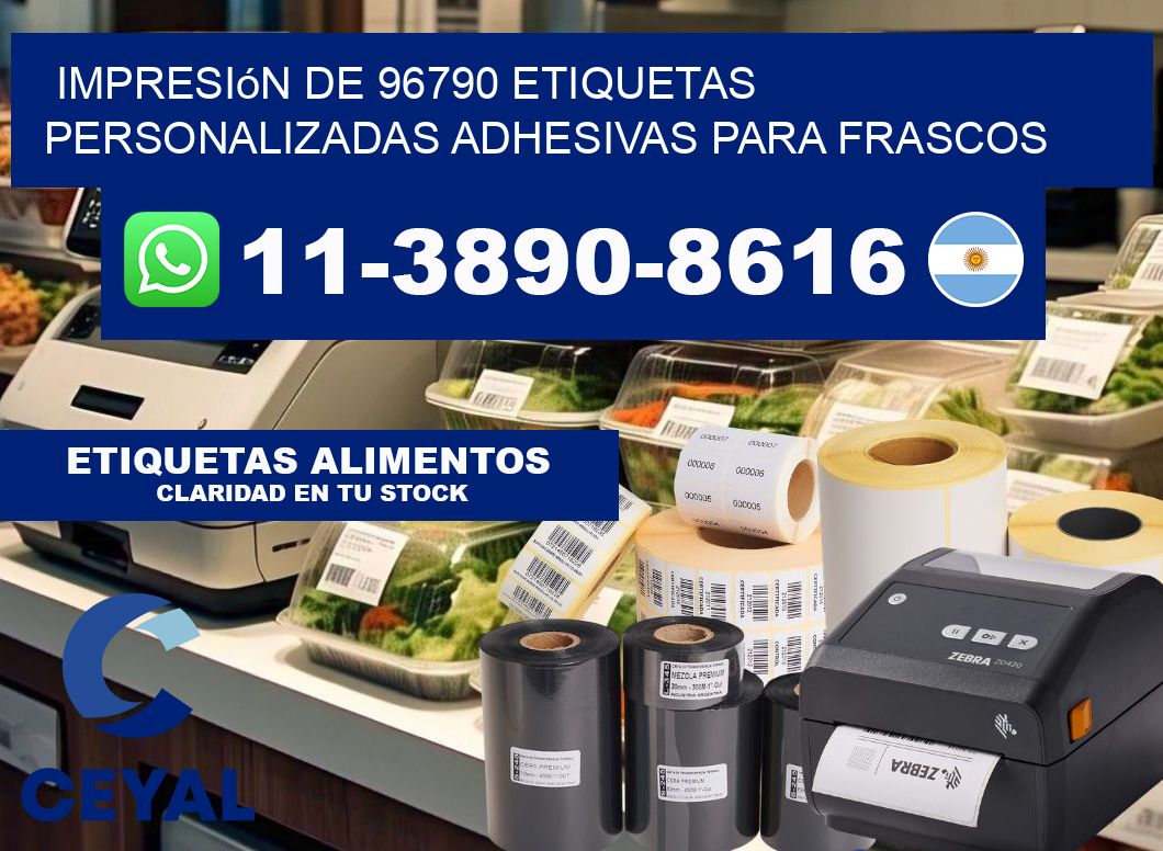 impresión de 96790 etiquetas personalizadas adhesivas para frascos