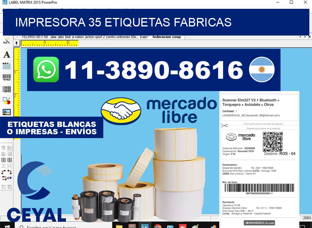 impresora 35 etiquetas fabricas