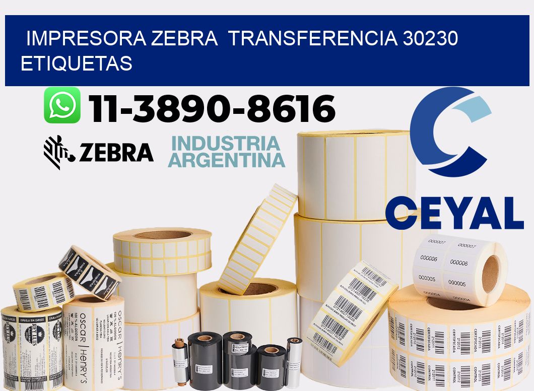 impresora zebra  transferencia 30230 etiquetas