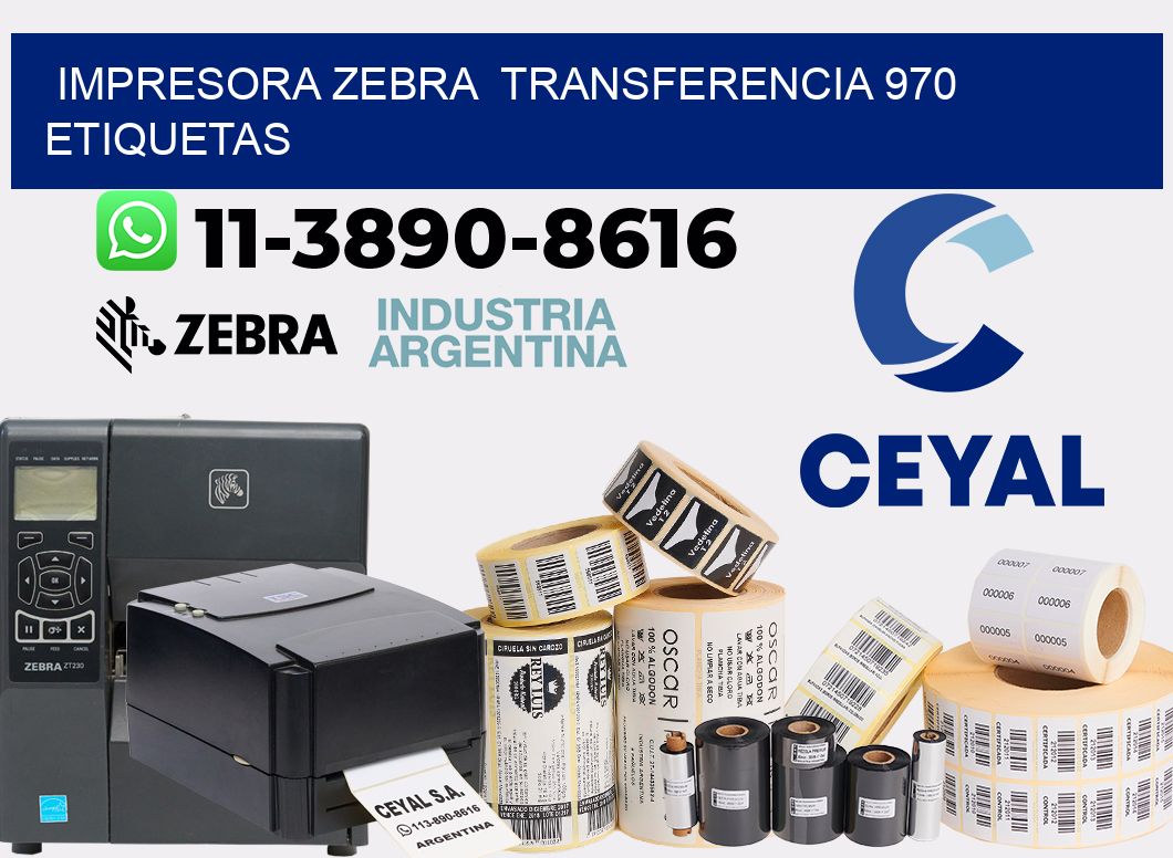 impresora zebra transferencia 970 etiquetas