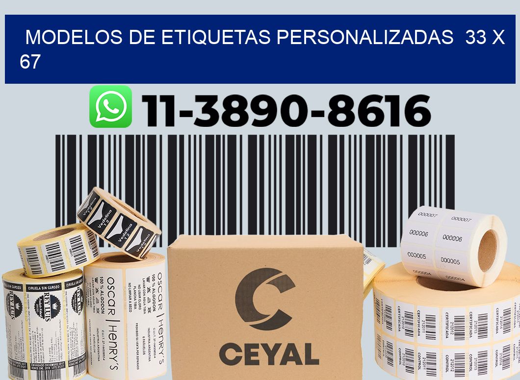 modelos de etiquetas personalizadas 33 x 67