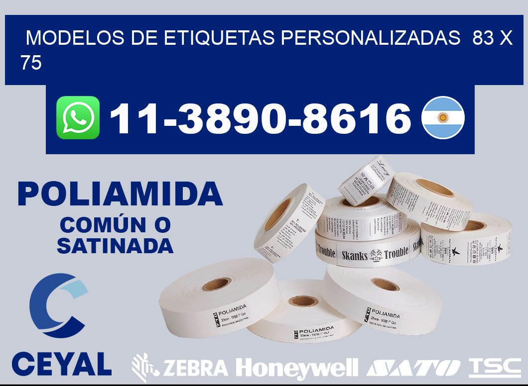 modelos de etiquetas personalizadas  83 x 75