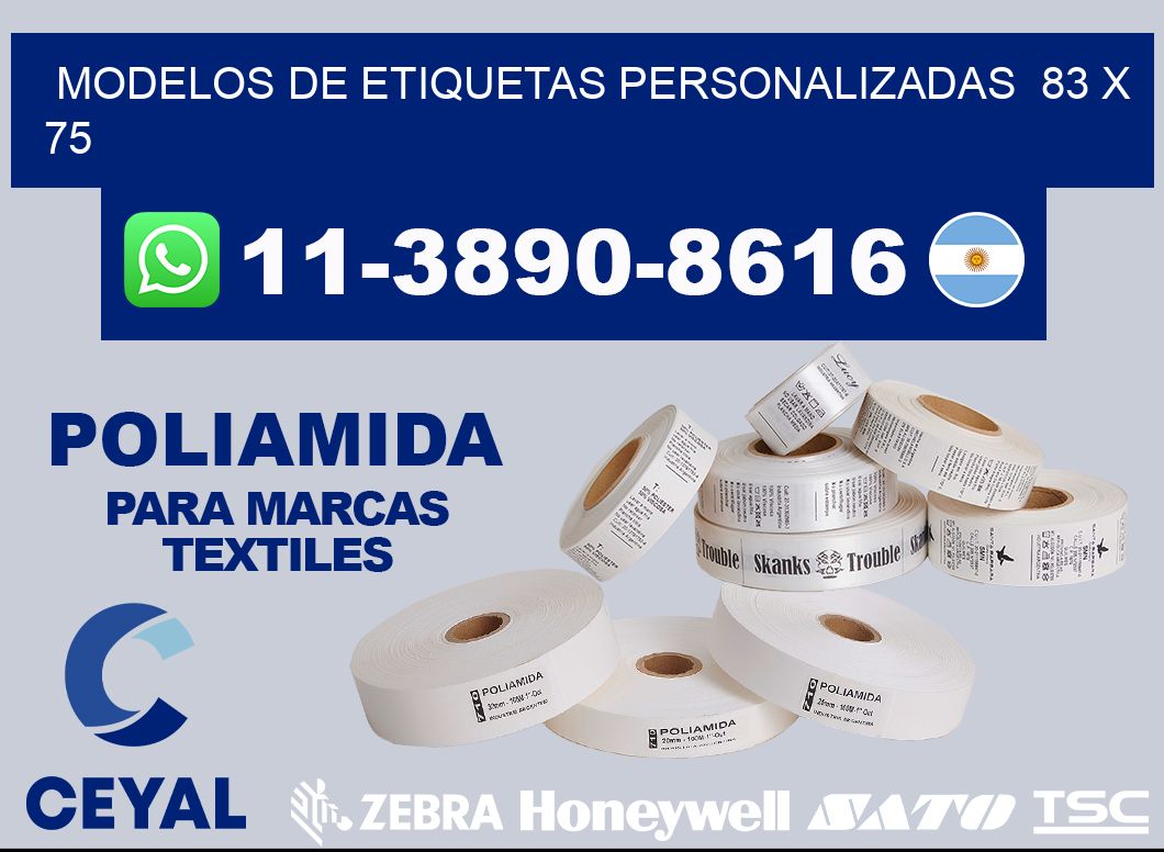 modelos de etiquetas personalizadas  83 x 75