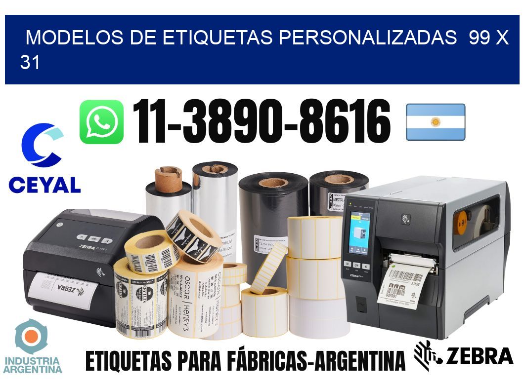 modelos de etiquetas personalizadas  99 x 31