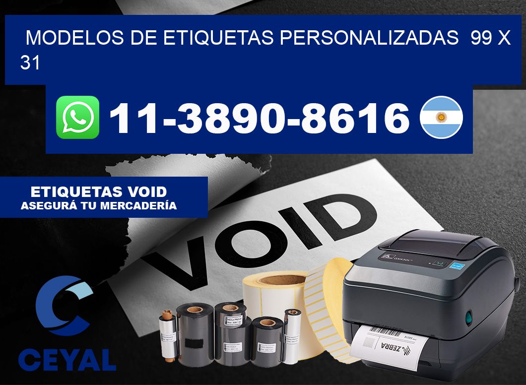 modelos de etiquetas personalizadas  99 x 31