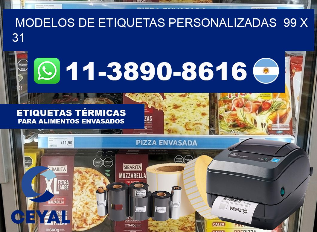 modelos de etiquetas personalizadas  99 x 31