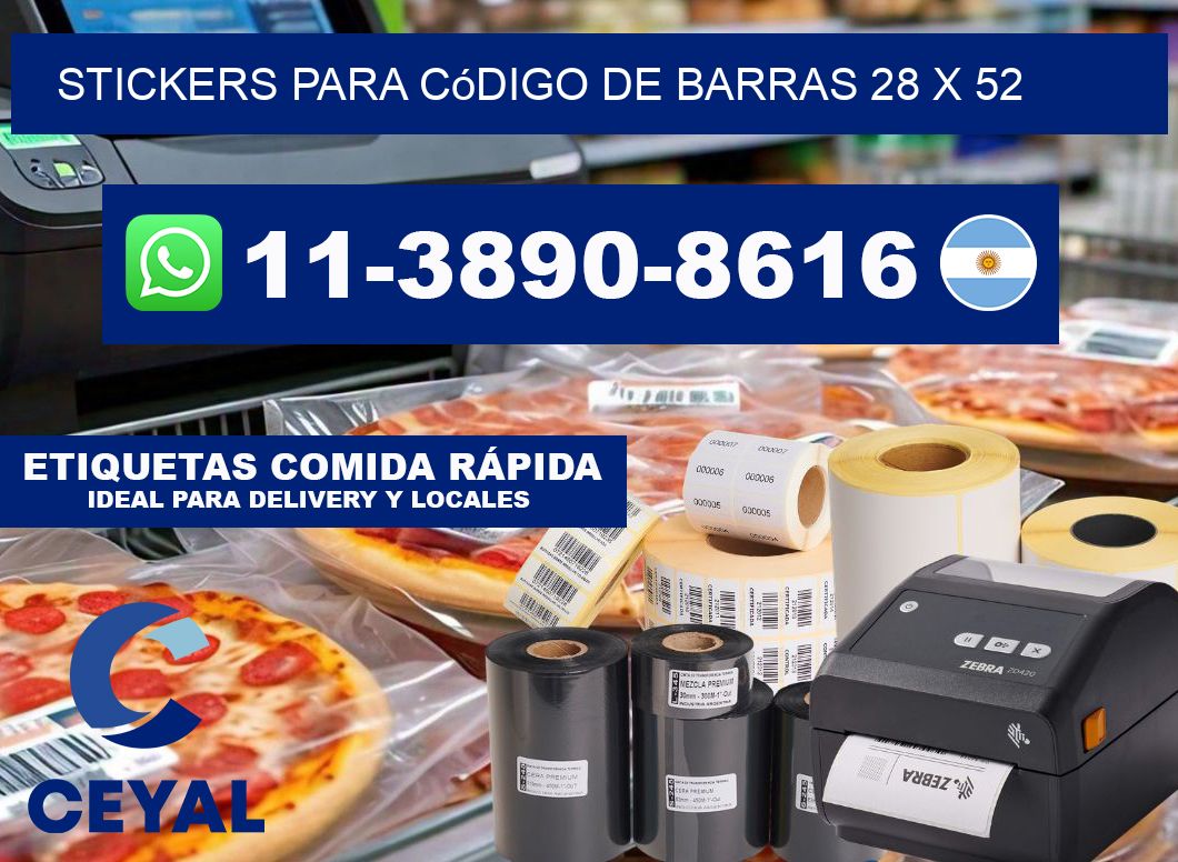 stickers para código de barras 28 x 52