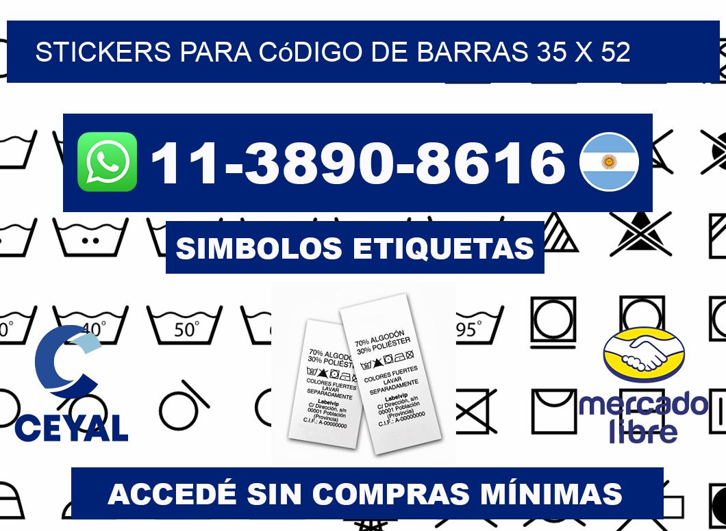 stickers para código de barras 35 x 52