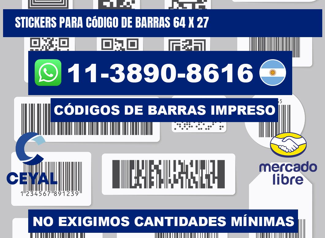 stickers para código de barras 64 x 27