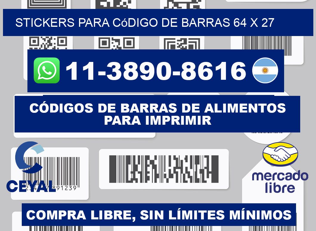 stickers para código de barras 64 x 27