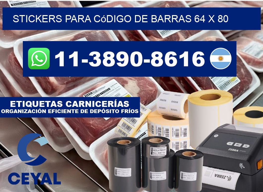 stickers para código de barras 64 x 80
