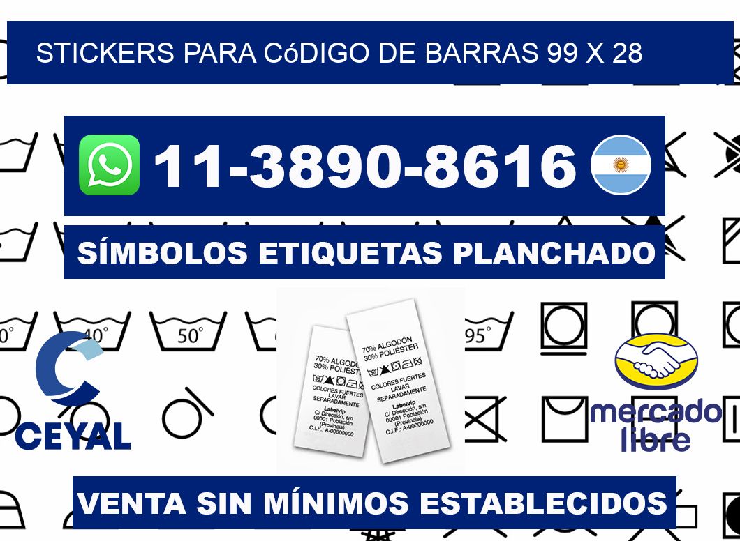 stickers para código de barras 99 x 28