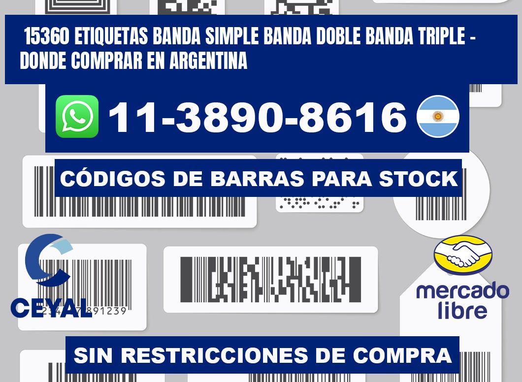 15360 etiquetas banda simple banda doble banda triple - Donde Comprar en Argentina