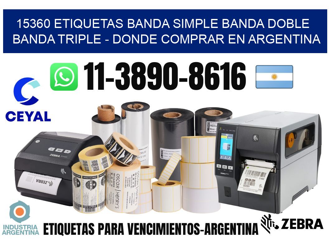 15360 etiquetas banda simple banda doble banda triple - Donde Comprar en Argentina