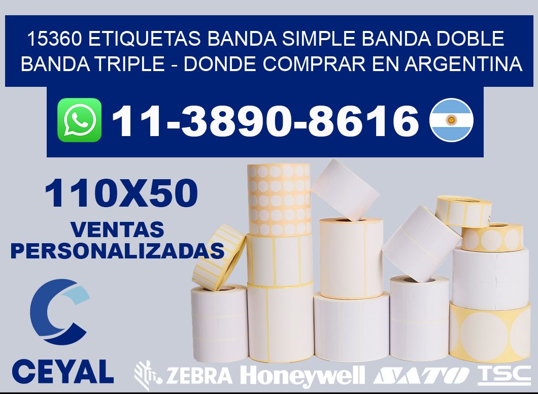 15360 etiquetas banda simple banda doble banda triple - Donde Comprar en Argentina