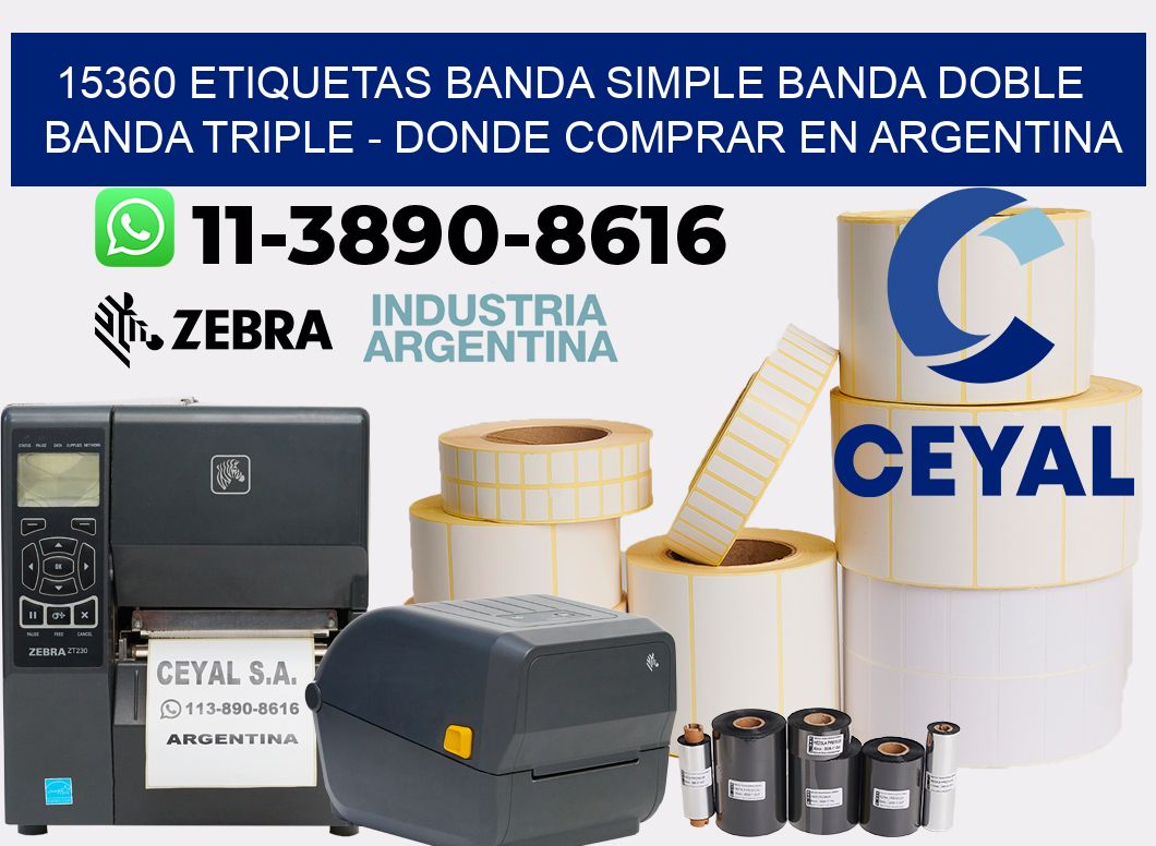 15360 etiquetas banda simple banda doble banda triple - Donde Comprar en Argentina