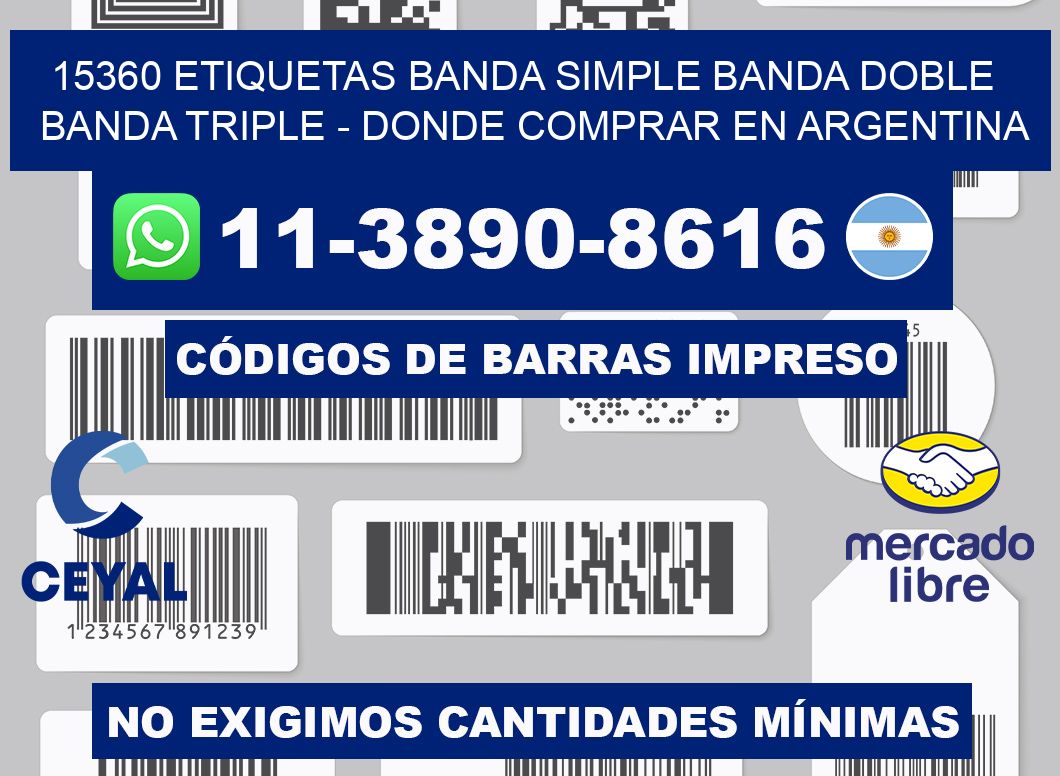 15360 etiquetas banda simple banda doble banda triple - Donde Comprar en Argentina