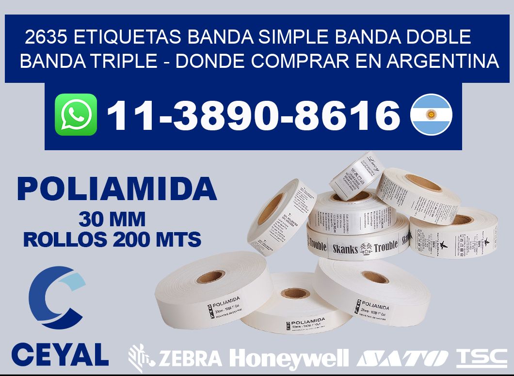 2635 etiquetas banda simple banda doble banda triple - Donde Comprar en Argentina