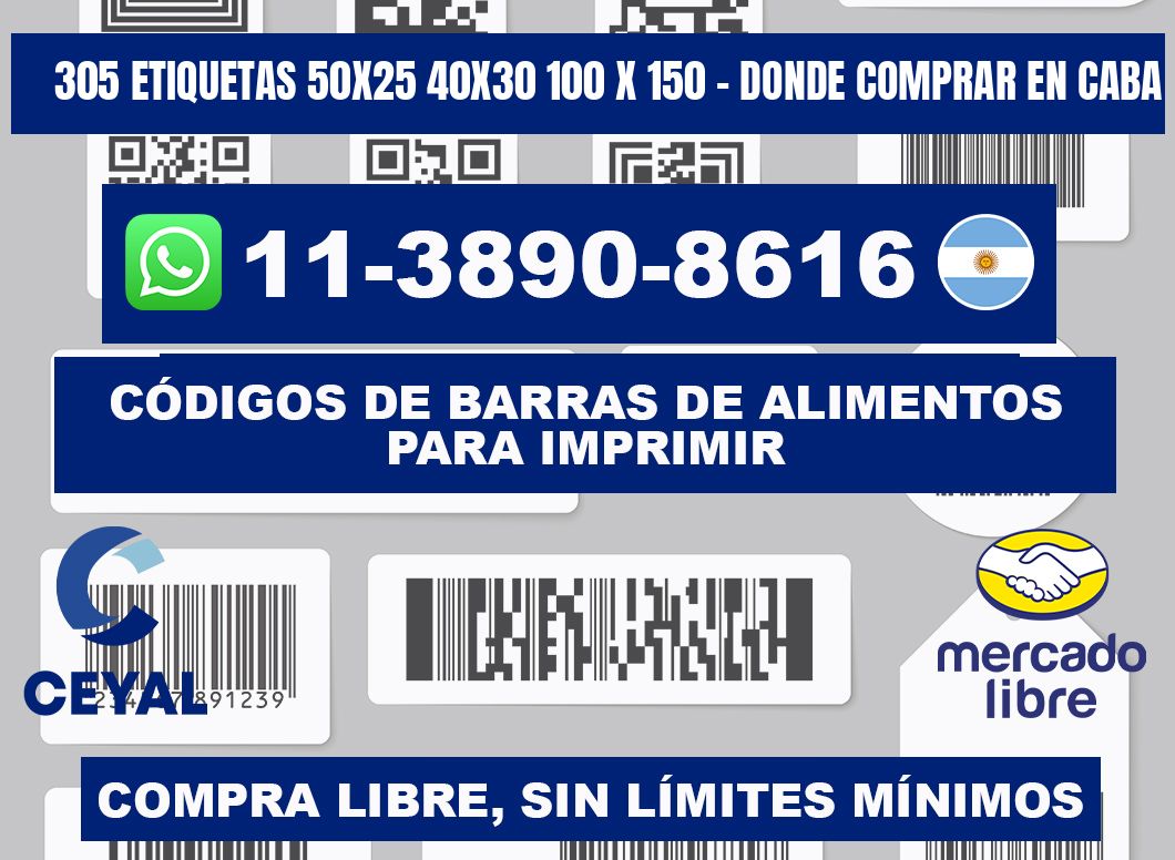 305 etiquetas 50x25 40x30 100 x 150 - Donde Comprar en Caba