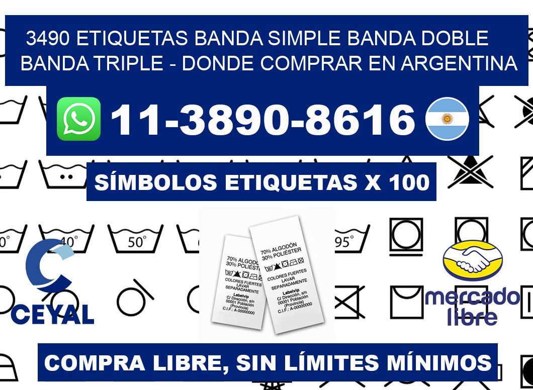 3490 etiquetas banda simple banda doble banda triple - Donde Comprar en Argentina