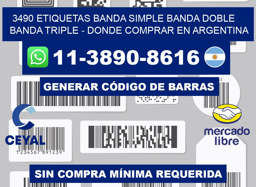 3490 etiquetas banda simple banda doble banda triple - Donde Comprar en Argentina