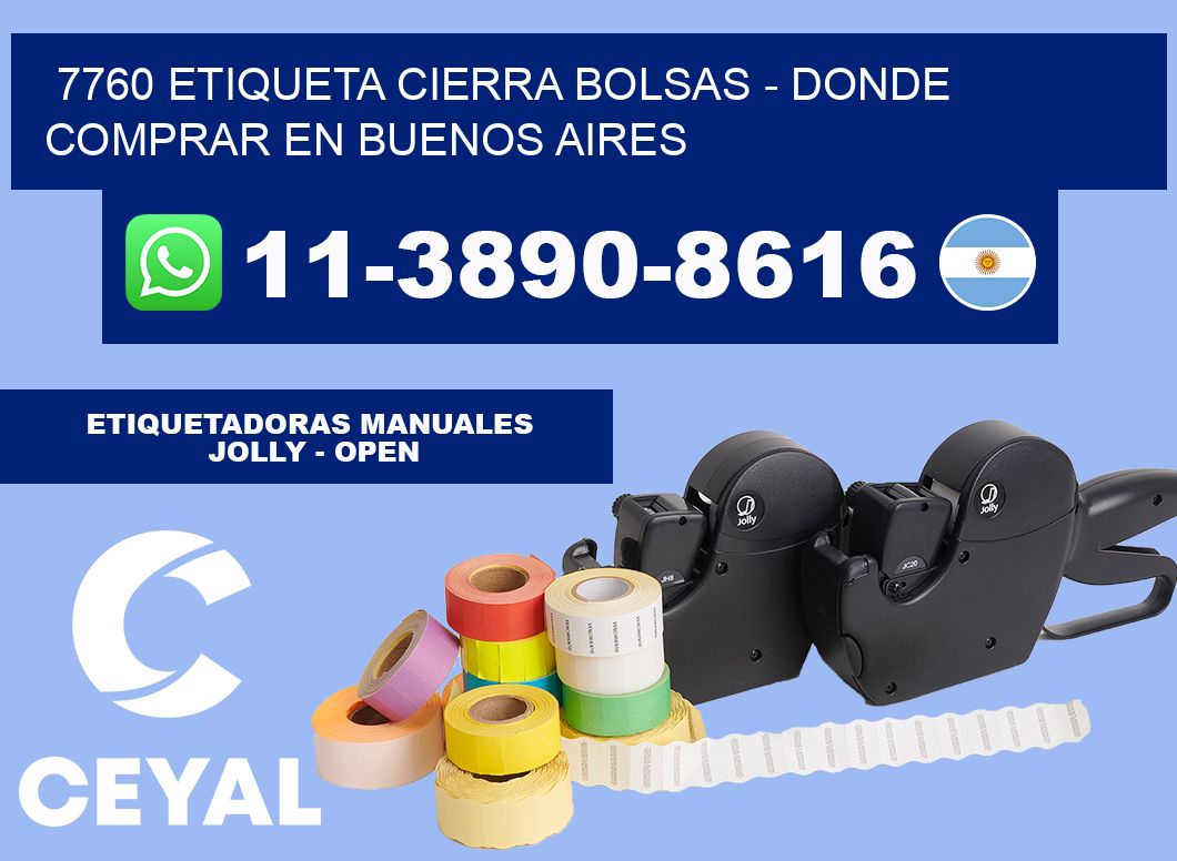 7760 etiqueta Cierra Bolsas - Donde Comprar en Buenos Aires