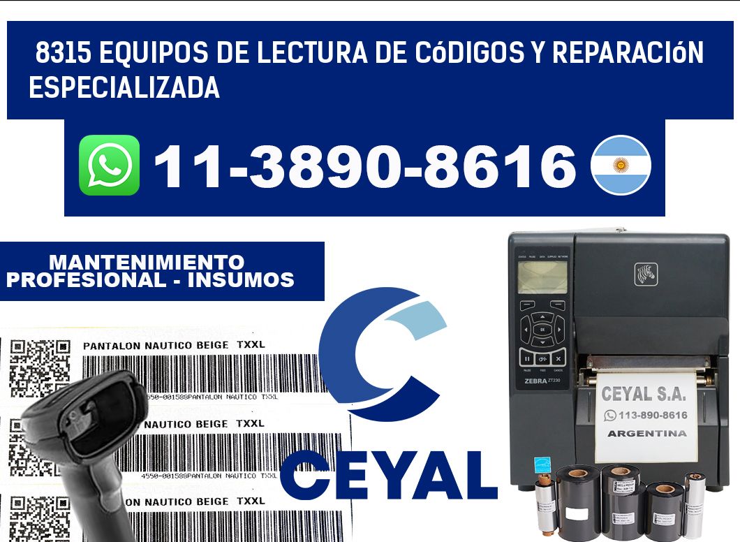 8315 Equipos de Lectura de códigos y Reparación Especializada