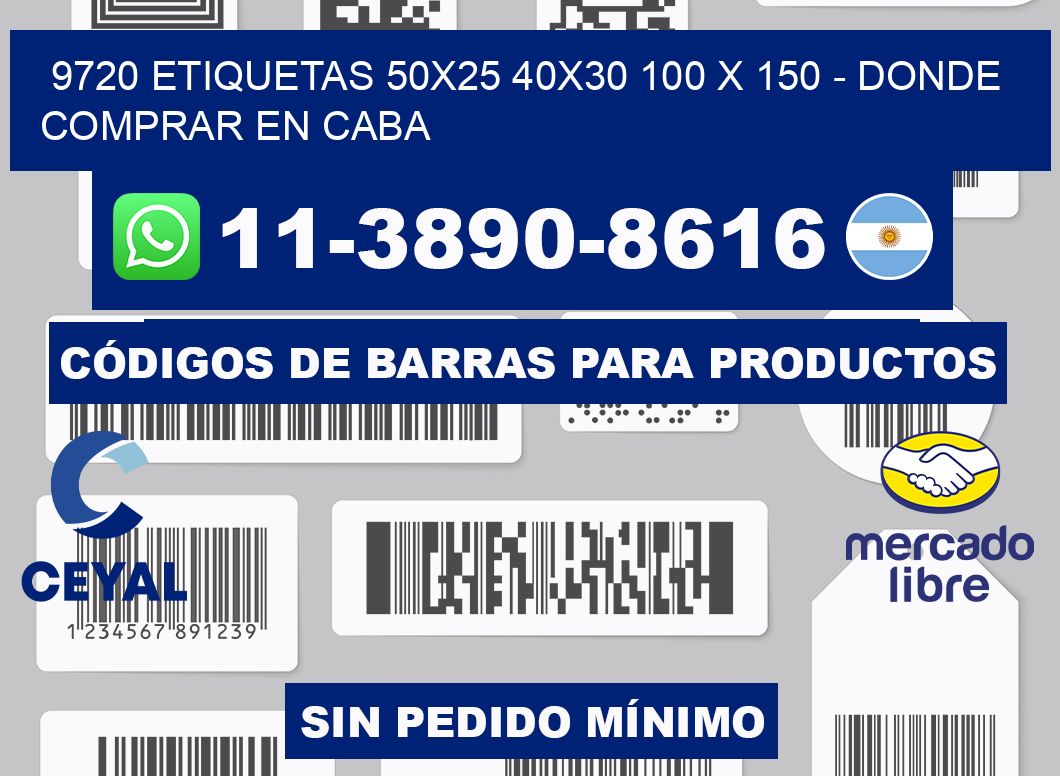 9720 etiquetas 50x25 40x30 100 x 150 - Donde Comprar en Caba