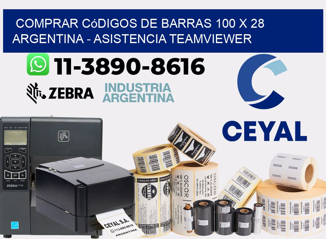 Comprar códigos de barras 100 x 28 argentina - asistencia teamviewer