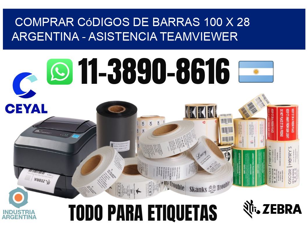 Comprar códigos de barras 100 x 28 argentina - asistencia teamviewer