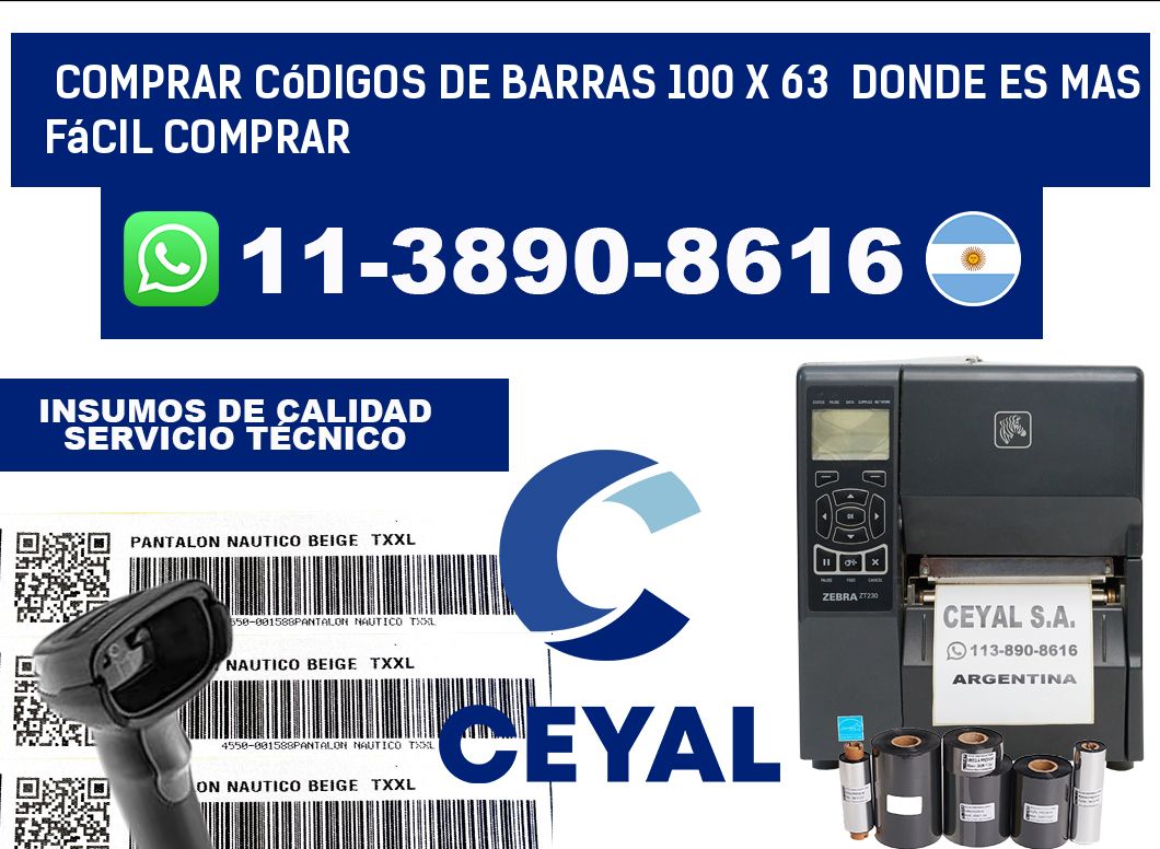 Comprar códigos de barras 100 x 63  Donde es mas fácil comprar