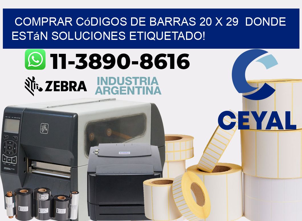 Comprar códigos de barras 20 x 29 donde están soluciones etiquetado!