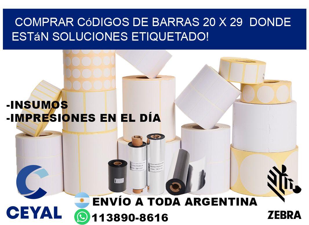 Comprar códigos de barras 20 x 29 donde están soluciones etiquetado!