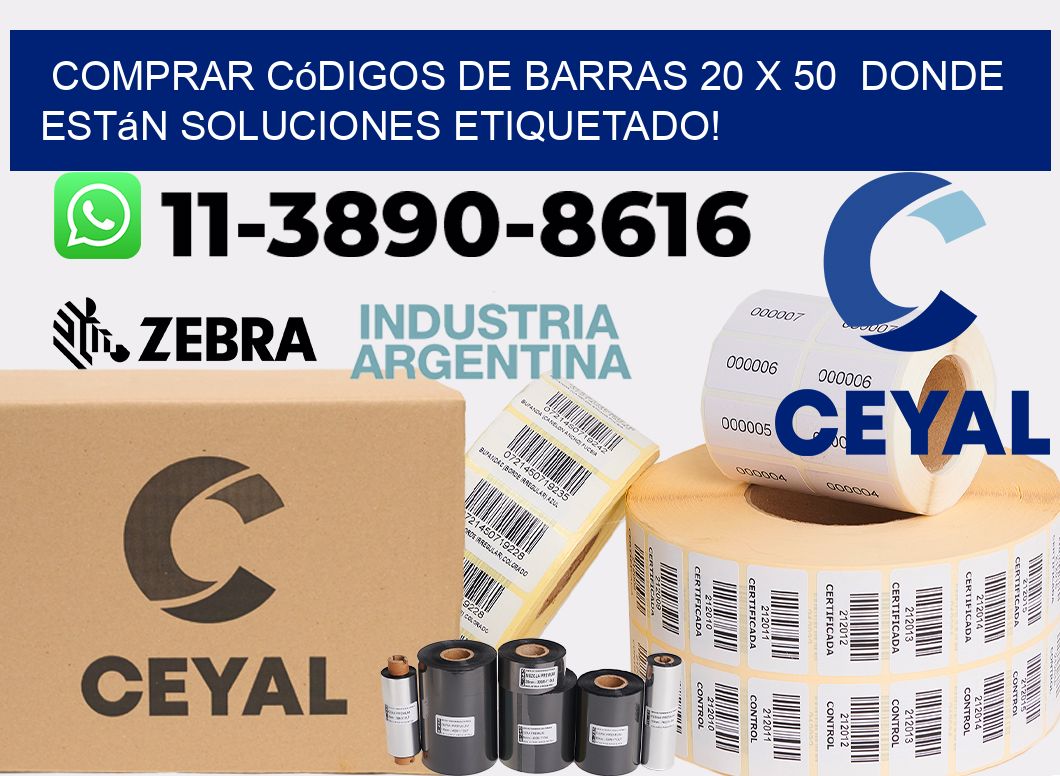Comprar códigos de barras 20 x 50  donde están soluciones etiquetado!