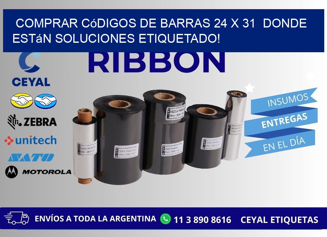 Comprar códigos de barras 24 x 31 donde están soluciones etiquetado!