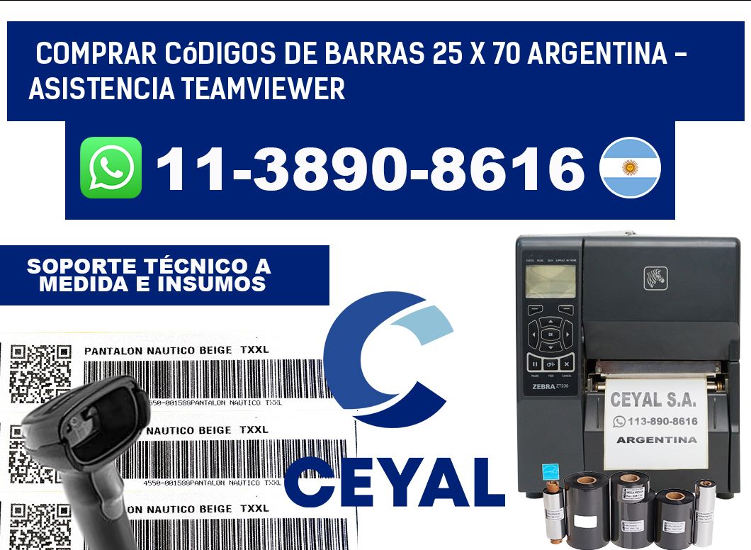 Comprar códigos de barras 25 x 70 argentina - asistencia teamviewer