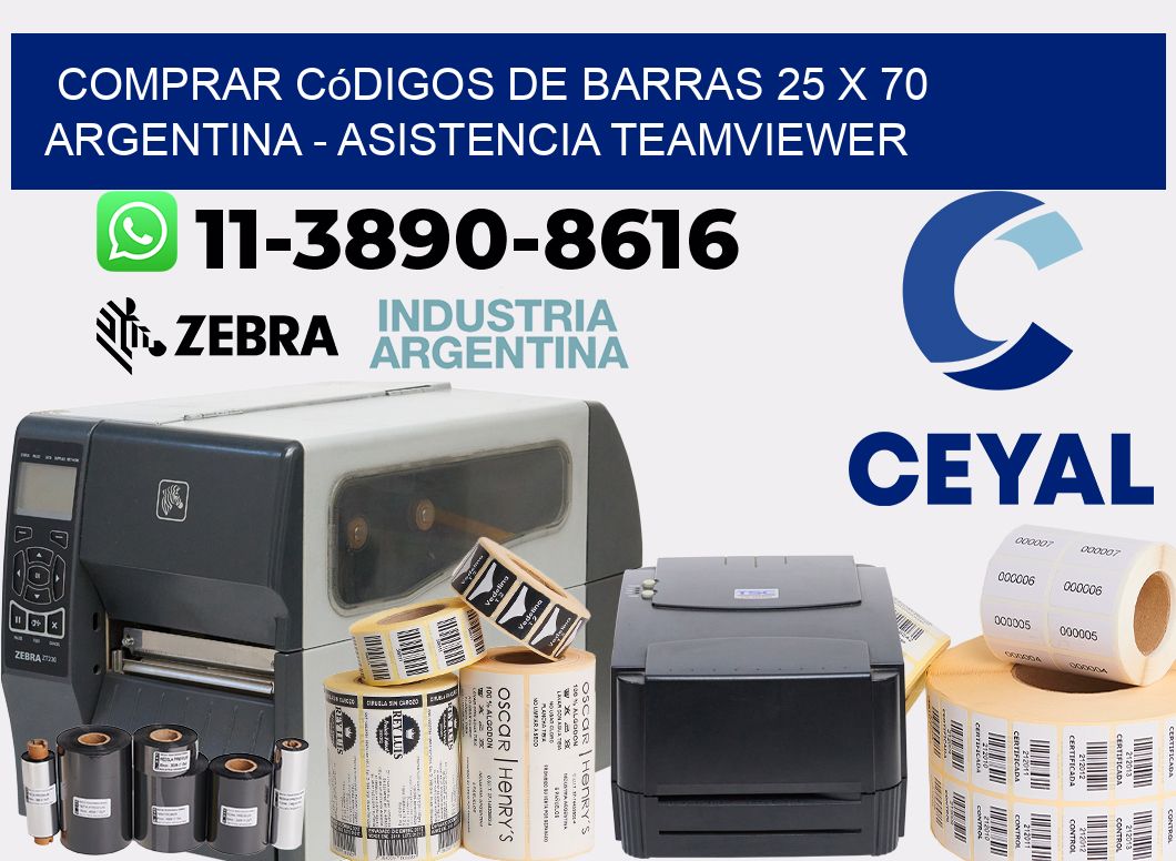 Comprar códigos de barras 25 x 70 argentina - asistencia teamviewer