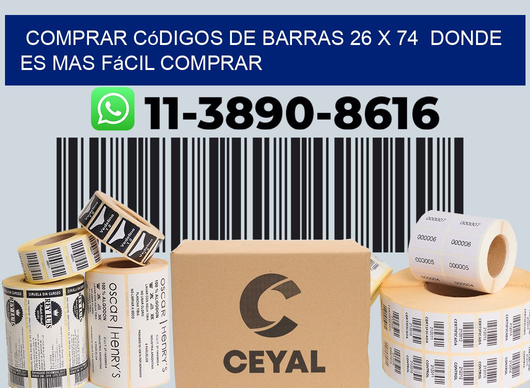 Comprar códigos de barras 26 x 74 Donde es mas fácil comprar